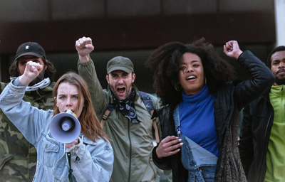 Young People Protesting Outdoors